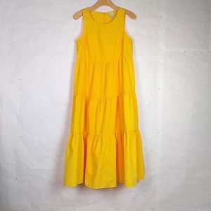 A  New Day Tiered Seasucker Yellow Max Dress